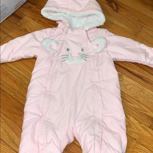 Bunny Baby Pink Baby Snowsuit NEVER WORN